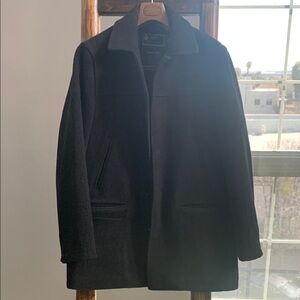 J Crew Black Pea Coat with Structured Design